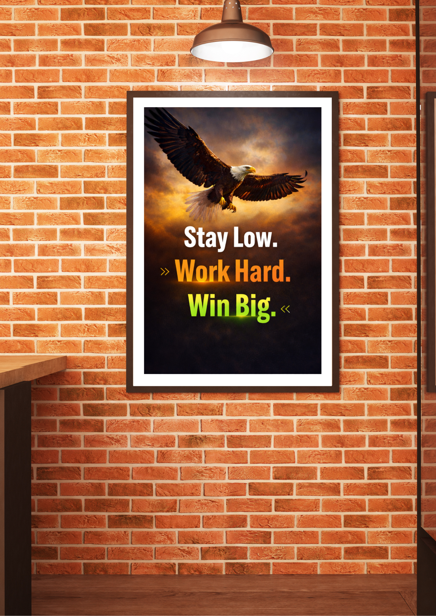 Work Hard Win Big Eagle Frame