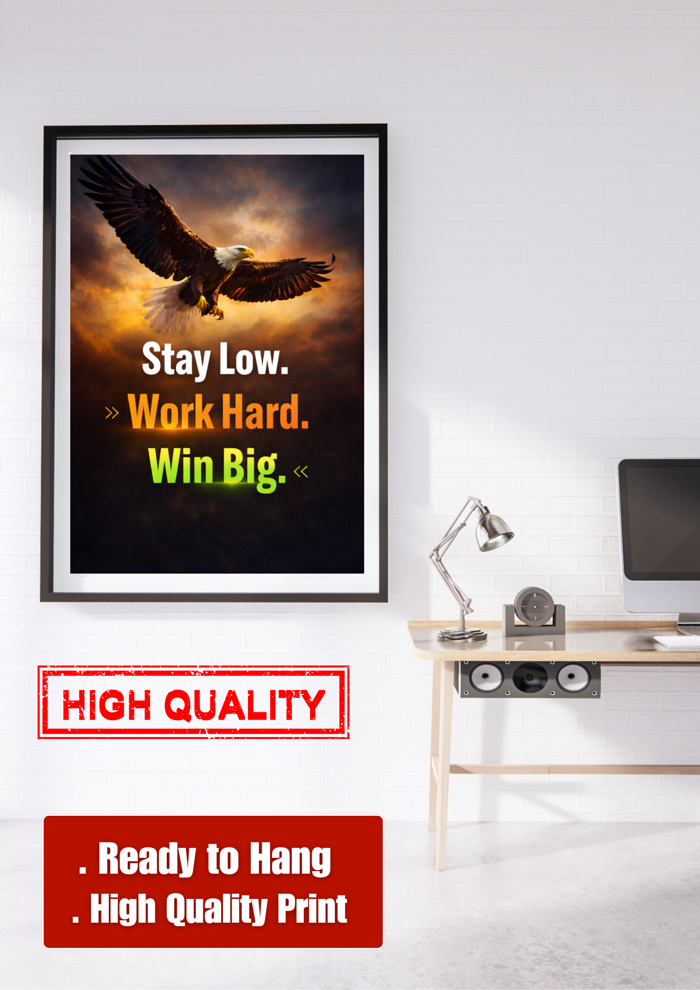 Work Hard Win Big Eagle Frame - Image 3