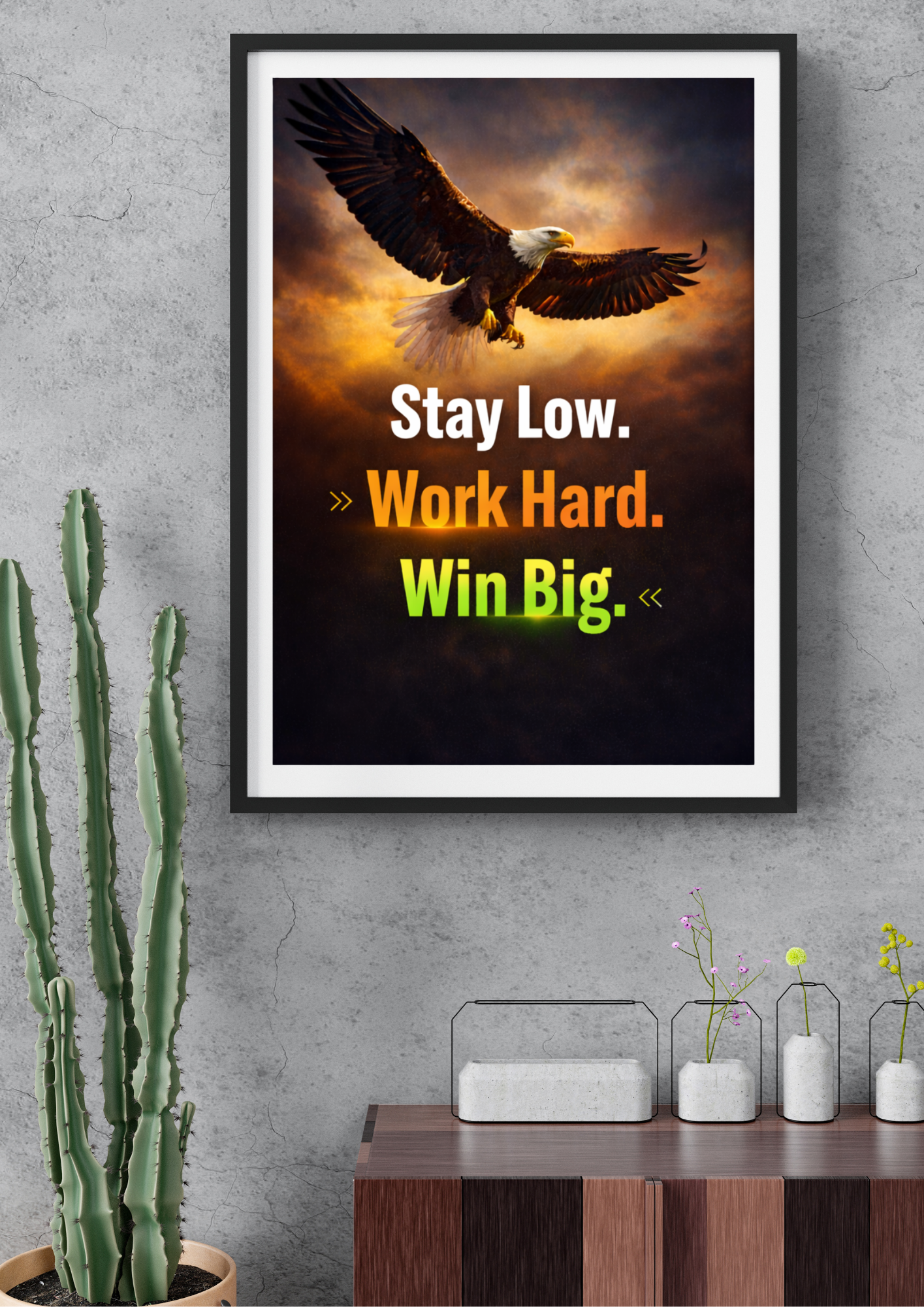 Work Hard Win Big Eagle Frame - Image 4