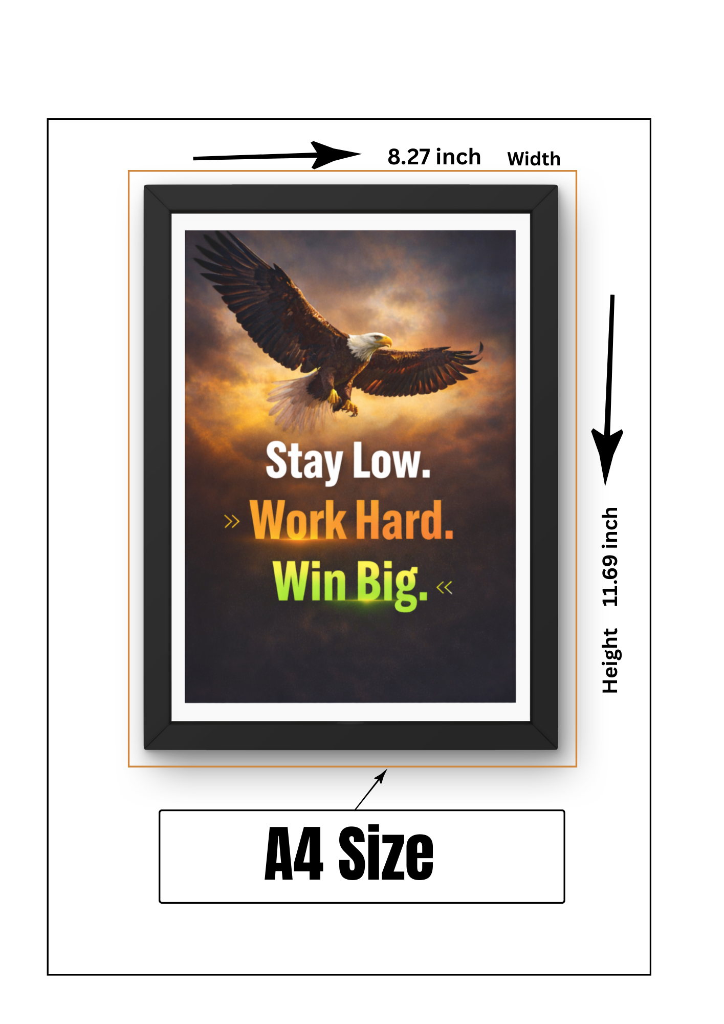 Work Hard Win Big Eagle Frame - Image 6